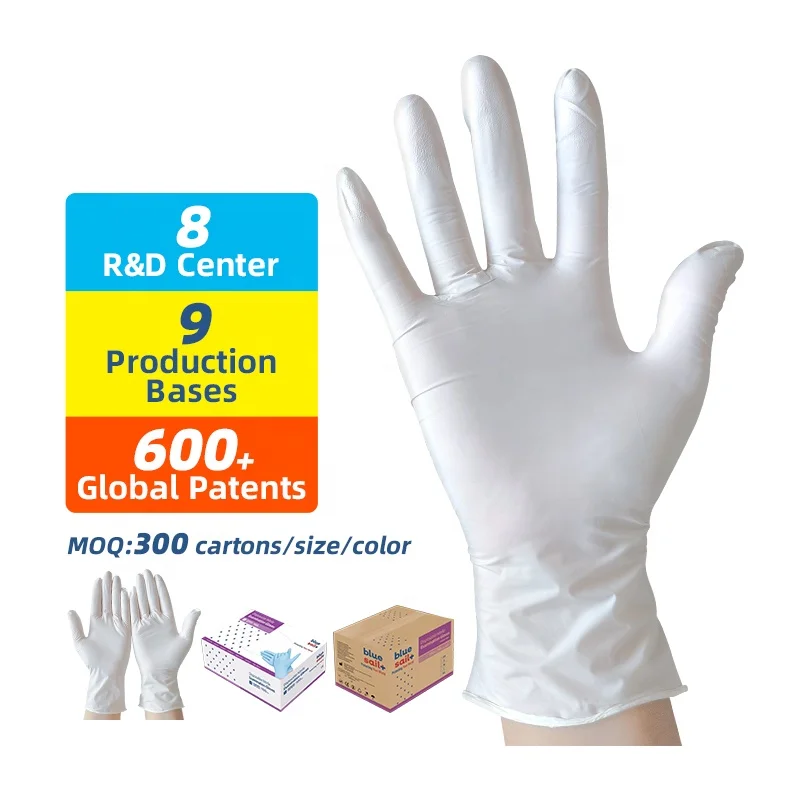White Nitrile Examination Gloves Dental Clinic Touch Screen 100PCS/Box Powder Free xs Nitrile Disposable Gloves for Medical use