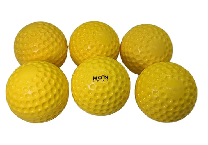 high quality 9 inch 12 inch yellow dimpled pitching machine baseball balls softball balls