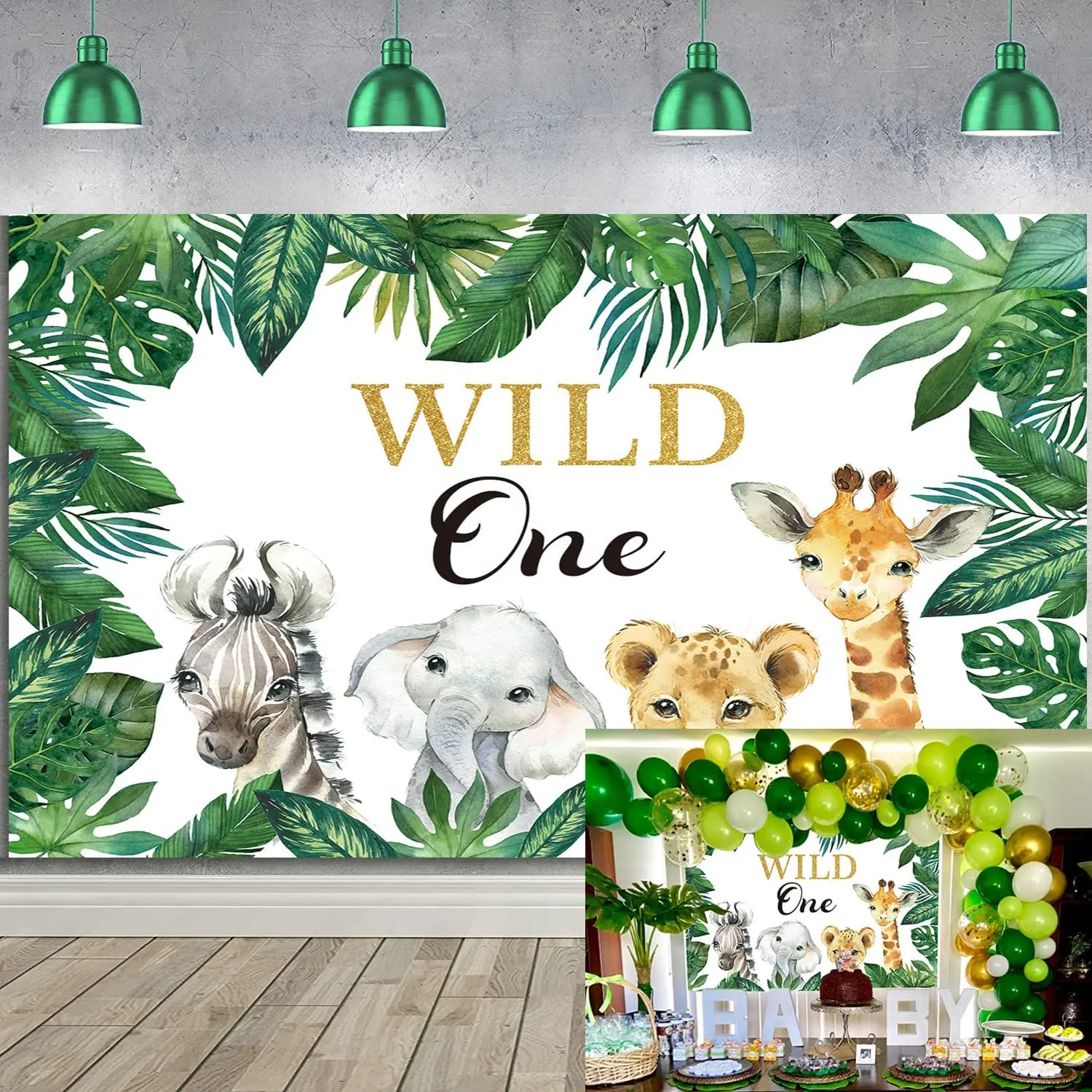 Jungle Wild One Backdrop Cute Animal Boy Baby 1st Birthday Party Background Baby Showers Decorations Photography Supplies
