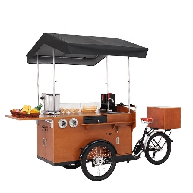 food Coffee cart for outdoor sale trike bicycles coffee bike with 500w motor