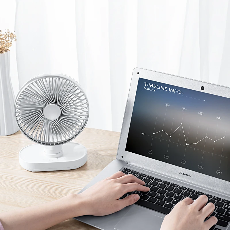 Battery Powered quiet 4 Speeds Mini Portable Indoor USB Electric Desktop Fan for Office Home Sport Camping Travel