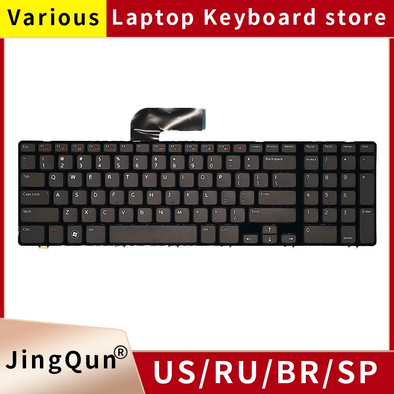 New RU/Russian Laptop Keyboard For DELL inspiron 17R N7110 XPS 17 L701X L702X 5720 7720 Vostro 3750 v3750 RU keyboard with frame