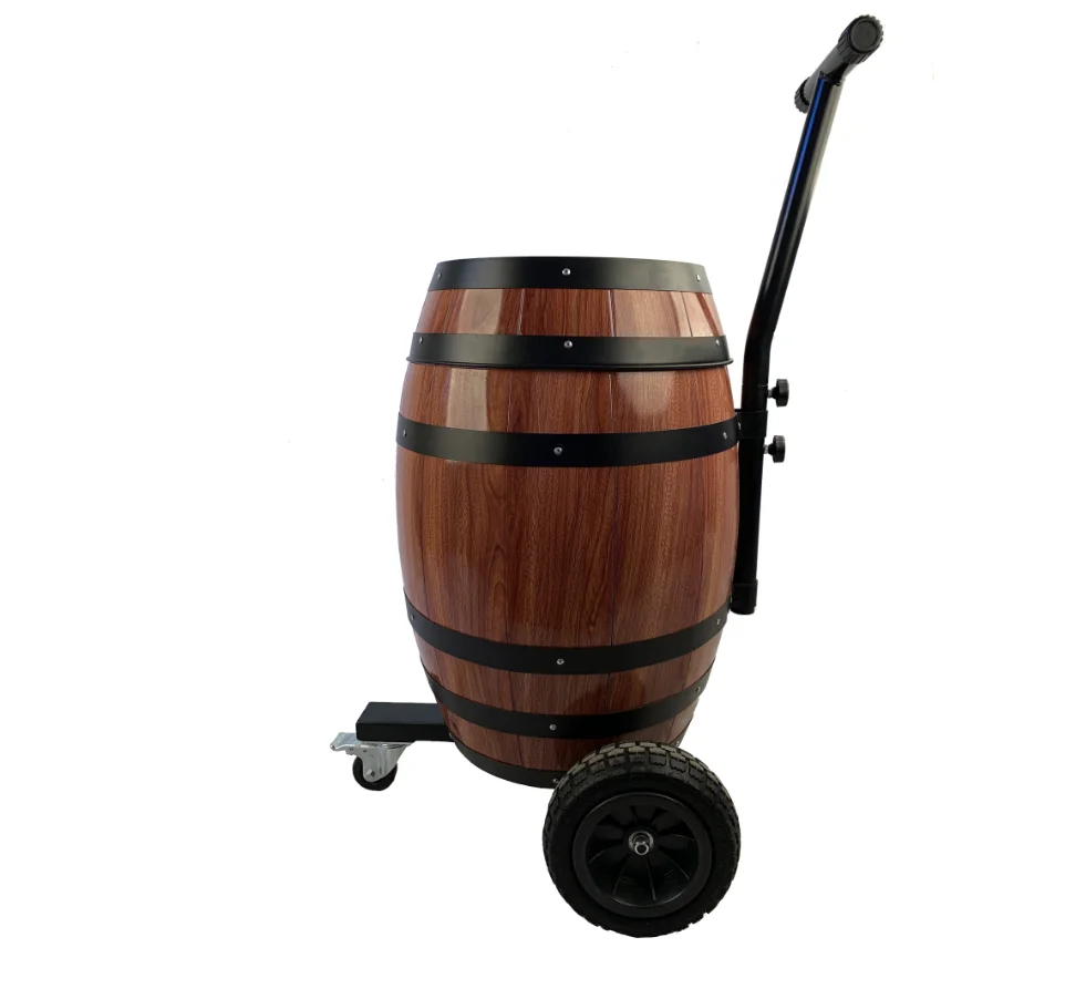 new product 2021 ice bucket wooden barrel wine cooler portable cooler box  tops seller camping cooler with wheels