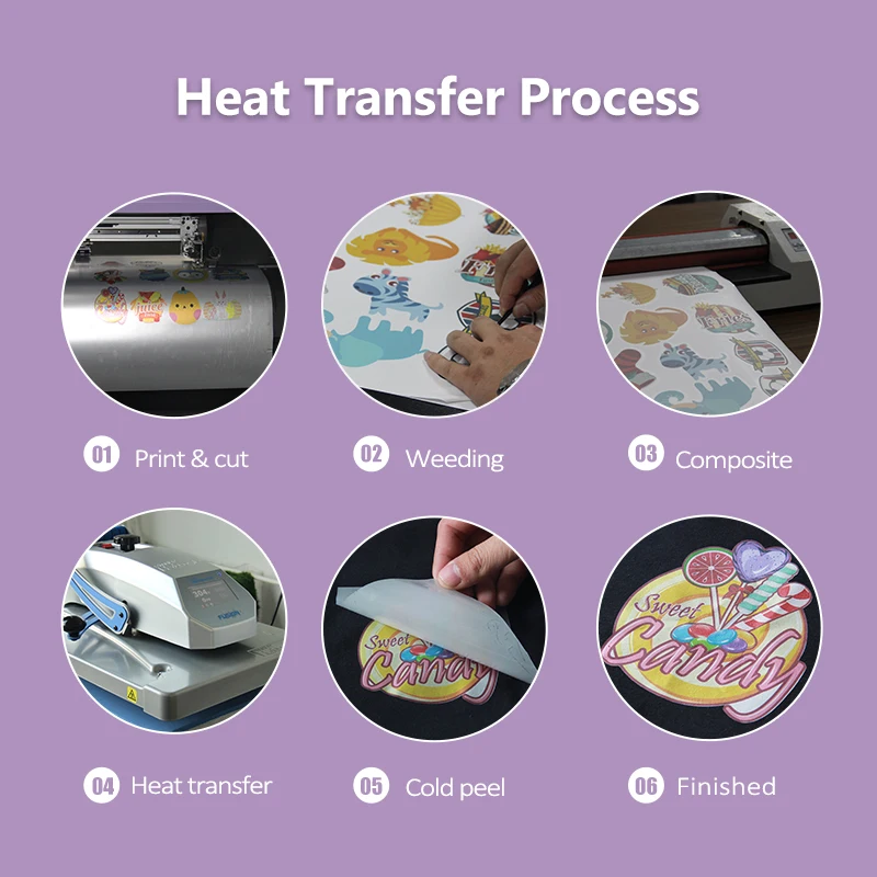 Qingyi print Iron on gold silvery printable heat transfer vinyl for t shirts Inkjet Printer