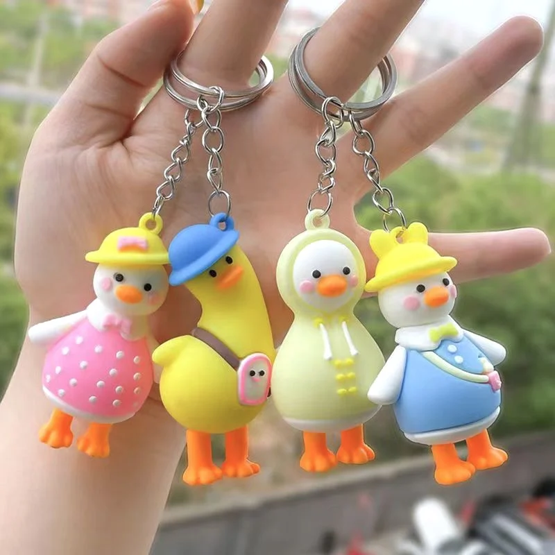 Cute Keychain accessories luxury Wholesale Duck key chain Hot sell PVC 3d keychain