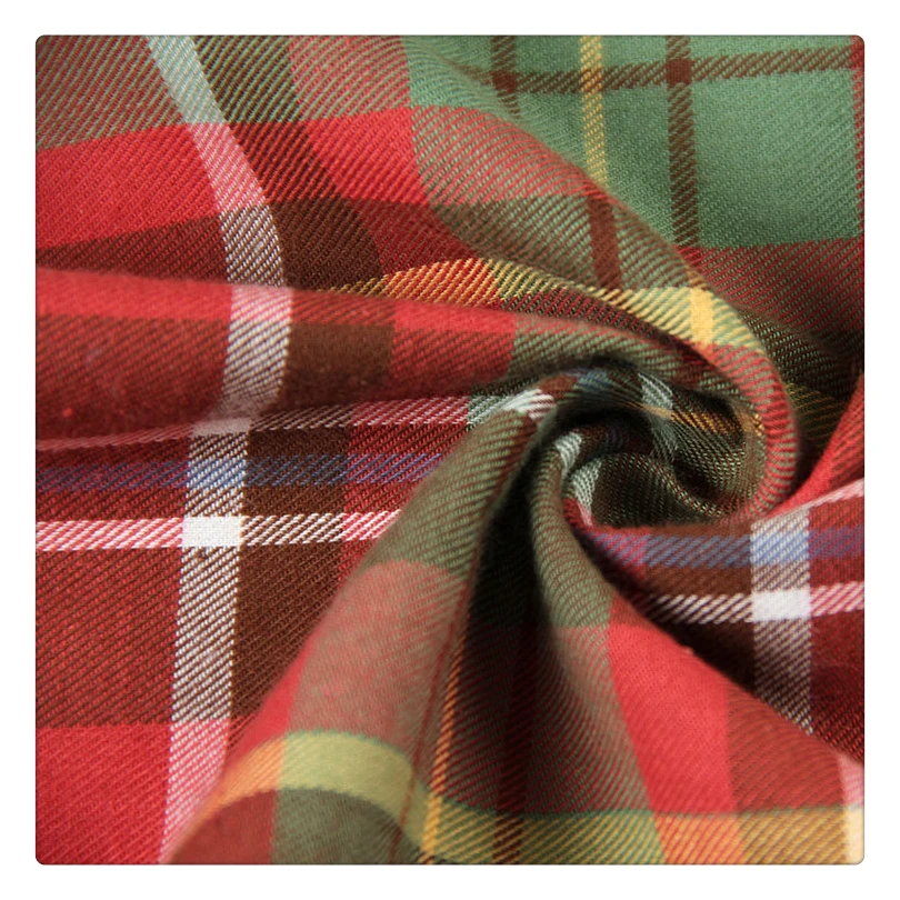 21s 100 cotton flannel yarn dyed woven 150-180gsm yarn dyed plaid checks flannel fabric for coats