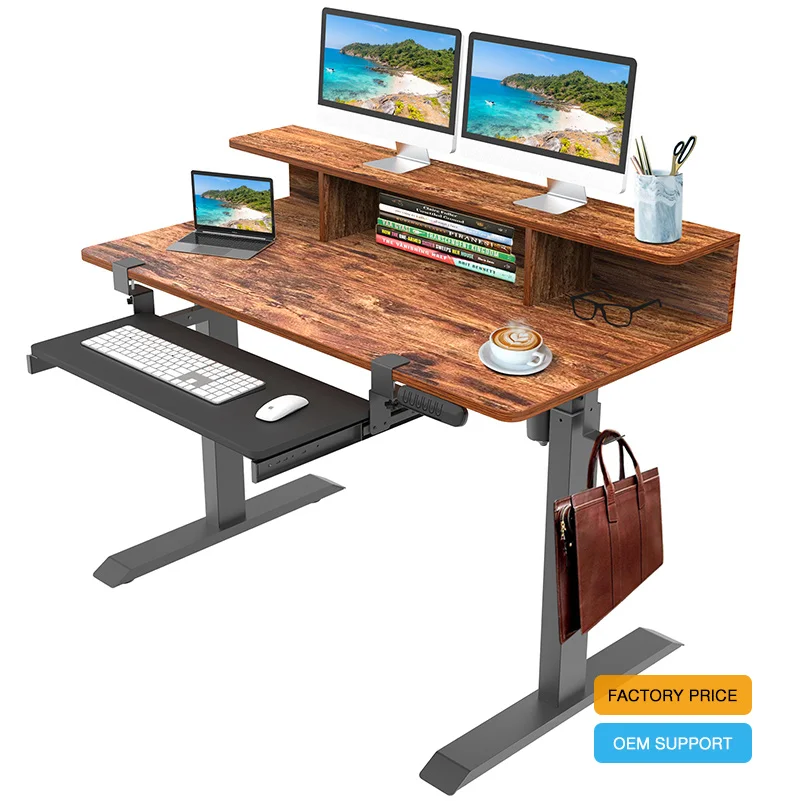 Ergonomic Electric Height Adjustable Standing 120 x 60 cm Computer Desk & Workstation Table Sit Stand Up Desk