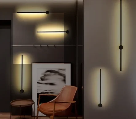 Modern Corridor Black Iron Interior Wall Lights Nordic House Villa Bedroom Led Wall Lamp