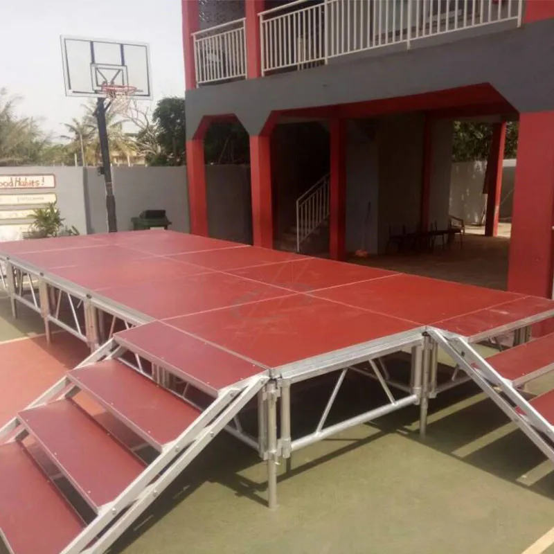 Red Color Concert Podium Assemble Stage Portable Stage