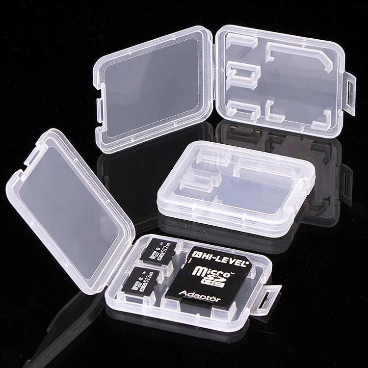 SUNSHING 8 In 1 Transparent Hard SD Card Cases Holder Micro SD SDHC TF Memory Card Storage Box SD Mini PP Slim Boxes