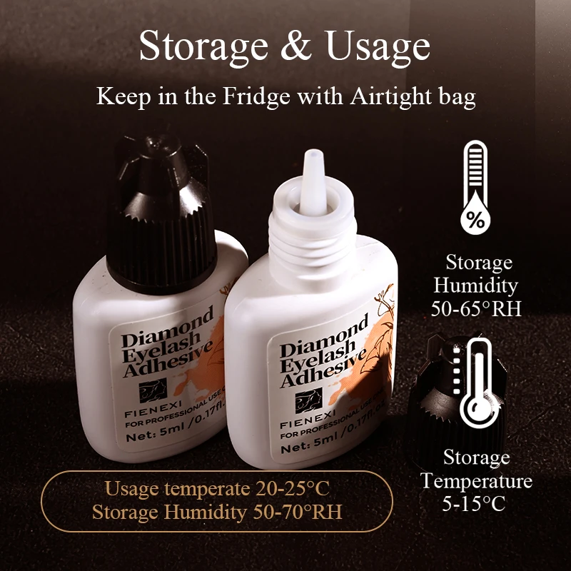 Wholesale Fienexi Diamond New Adhesive 2 Second Drying Private Label Waterproof Eyelash Extension Glue