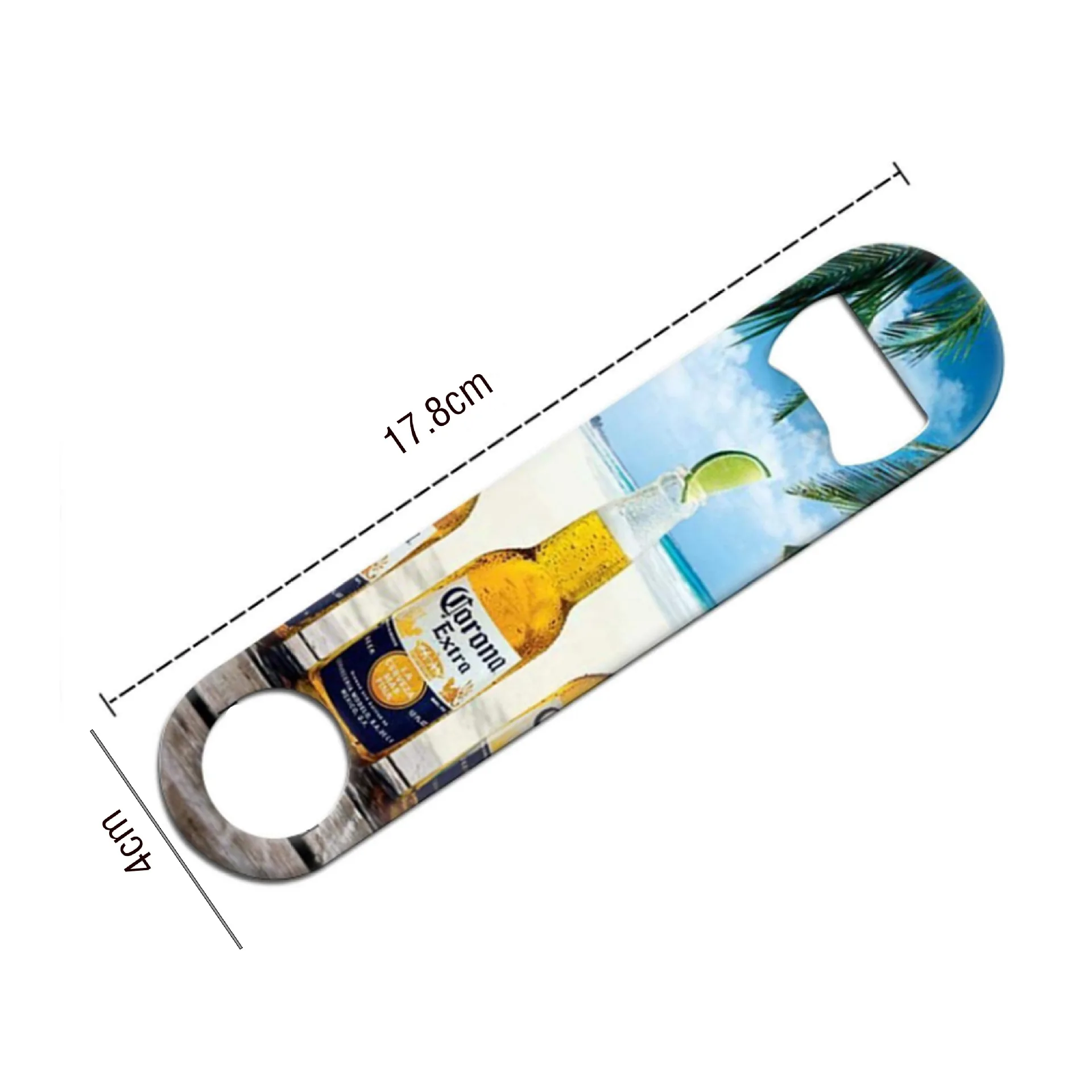 Custom Printing Promotion Metal Beer Flat Bottle Opener Stainless Steel Bar Blade Bottle Opener with Logo