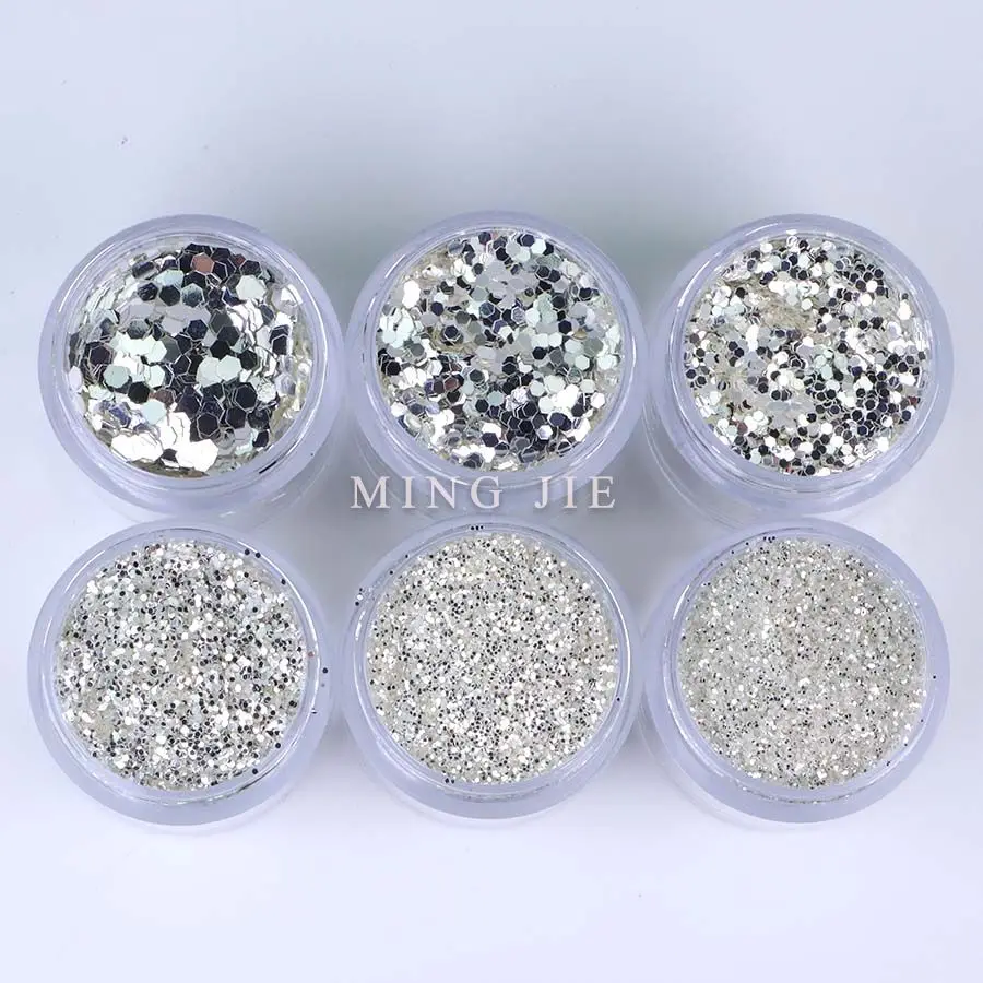 Shimmer Flash B0101 Pure Silver Nail Glitter Powder Ultra Fine Christmas Nail Craft High Sparkle White Silver Glitter
