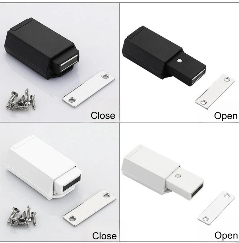 Furniture Plastic Rebound Magnetic Cabinet Push Open System Press Door Catches