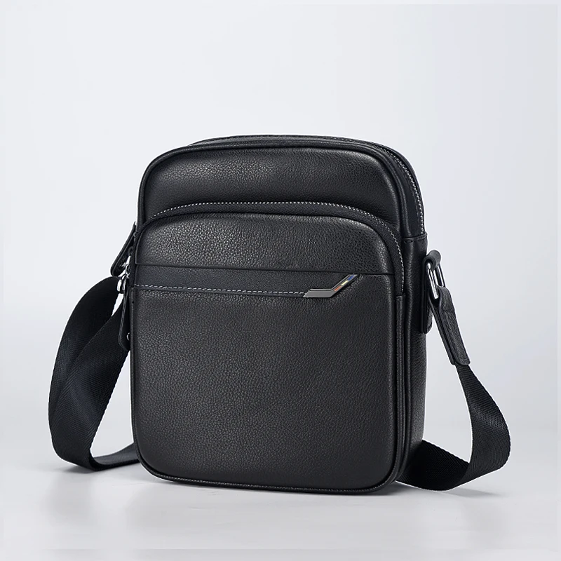 Wholesales custom man shoulder crossbody bags genuine leather luxury man sling handbags custom logo men leather shoulder bag
