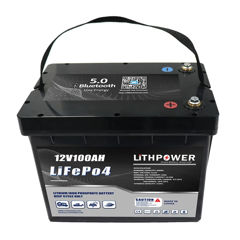 US/EU Stock 12v 100ah  Bluetooth Intelligent Lithium ion Batteries For Solar Power System Home/RV/Car/Marine