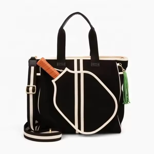 2024 Custom Logo Waterproof Sports Shoulder Sling Racket Tennis Paddle Carry Bag Canvas Pickleball Tote Bag