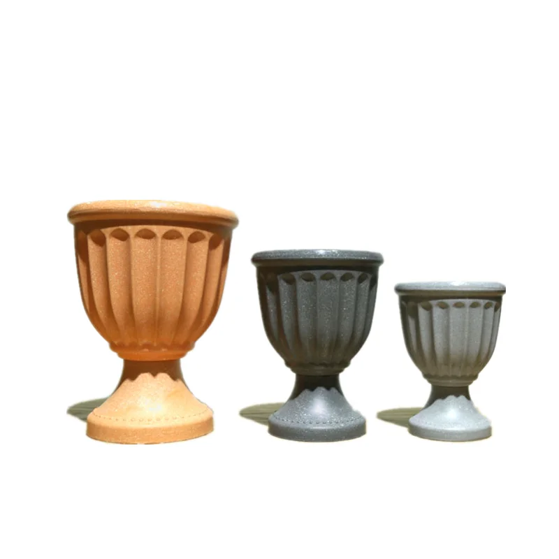 Marble Pattern Art Plants Artificial Potted Plant Roman Flower Pot Container hot plastic flower pot