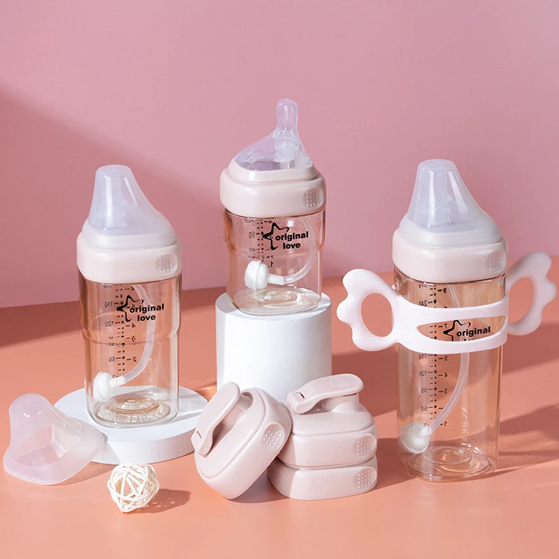 Wholesale Product BPA Free Anti Colic Drinking Water Milk Bottle Wide Neck Square PPSU Feeding Nursing Baby Bottle