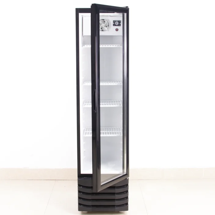 commercial upright save space cooler glass door fridge beverage drink display 160L LED LIGHT showcase for store supermarket