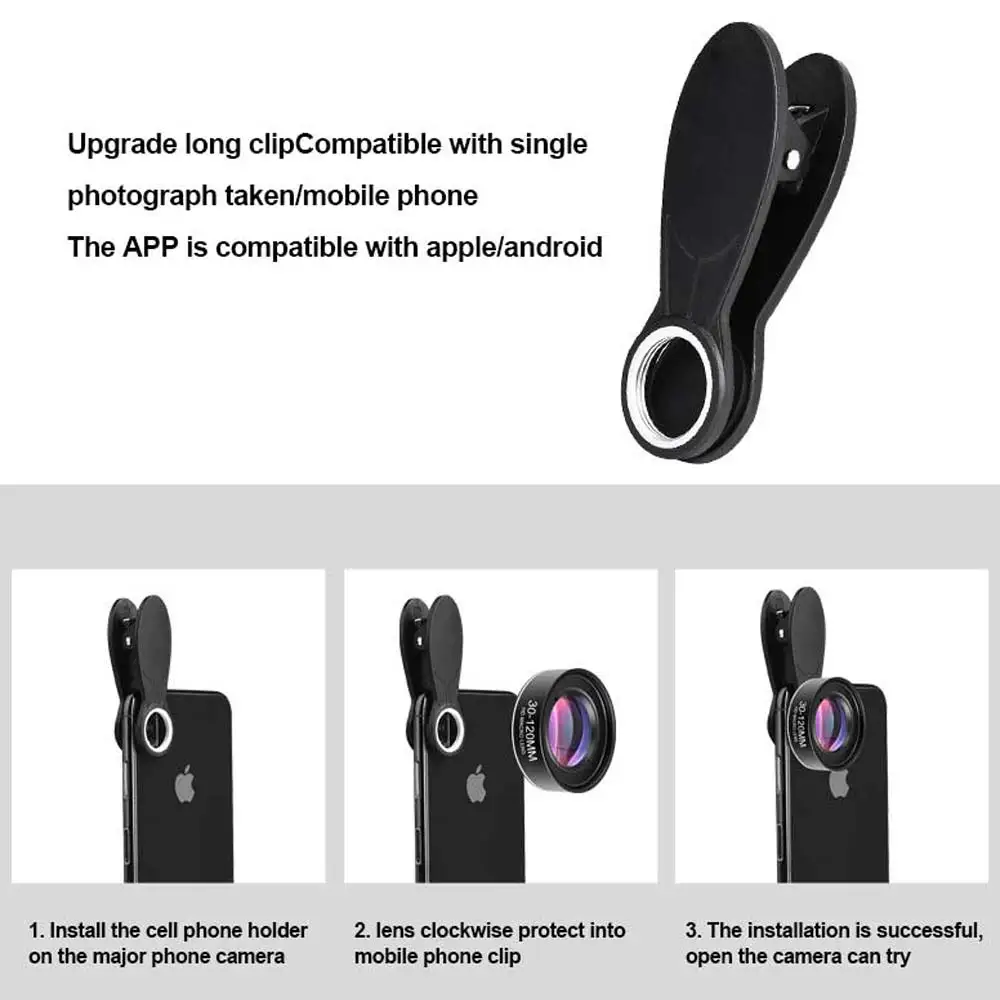 Odm/Oem 30-120mm Mobile Camera Lens Phone Macro Lenses  Macro Lens For Mobile Phone