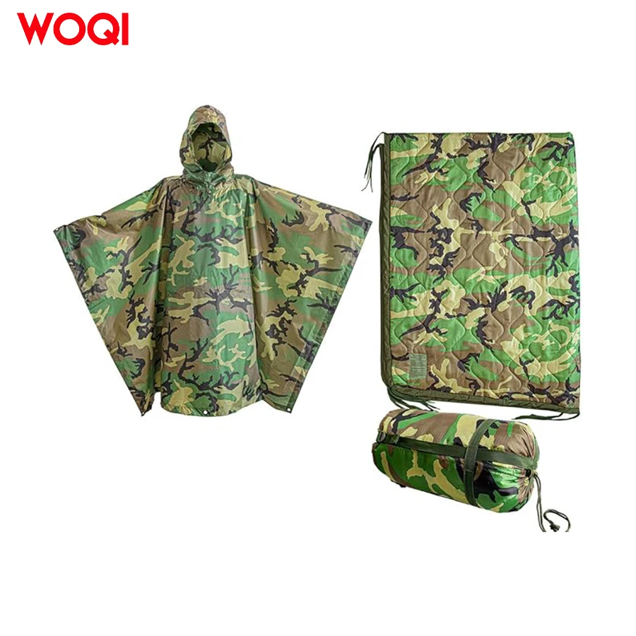 WOQI camouflage cloak, multi-purpose camouflage poncho, essential for hiking/camping
