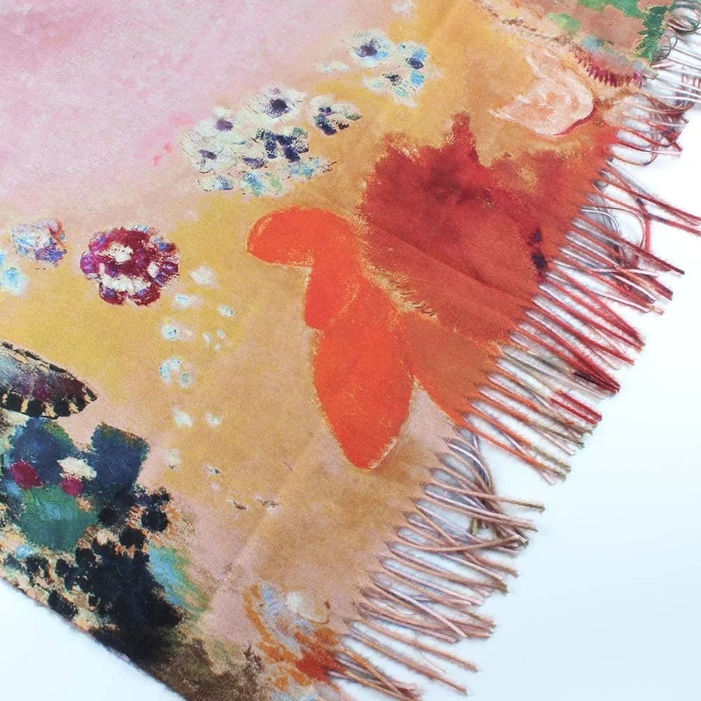 Factory Directly Sale 2024 Stylish Luxury Van Gogh Painting Scarf Fashion Custom Neck Warm Ladies Cashmere Print Shawl foulard