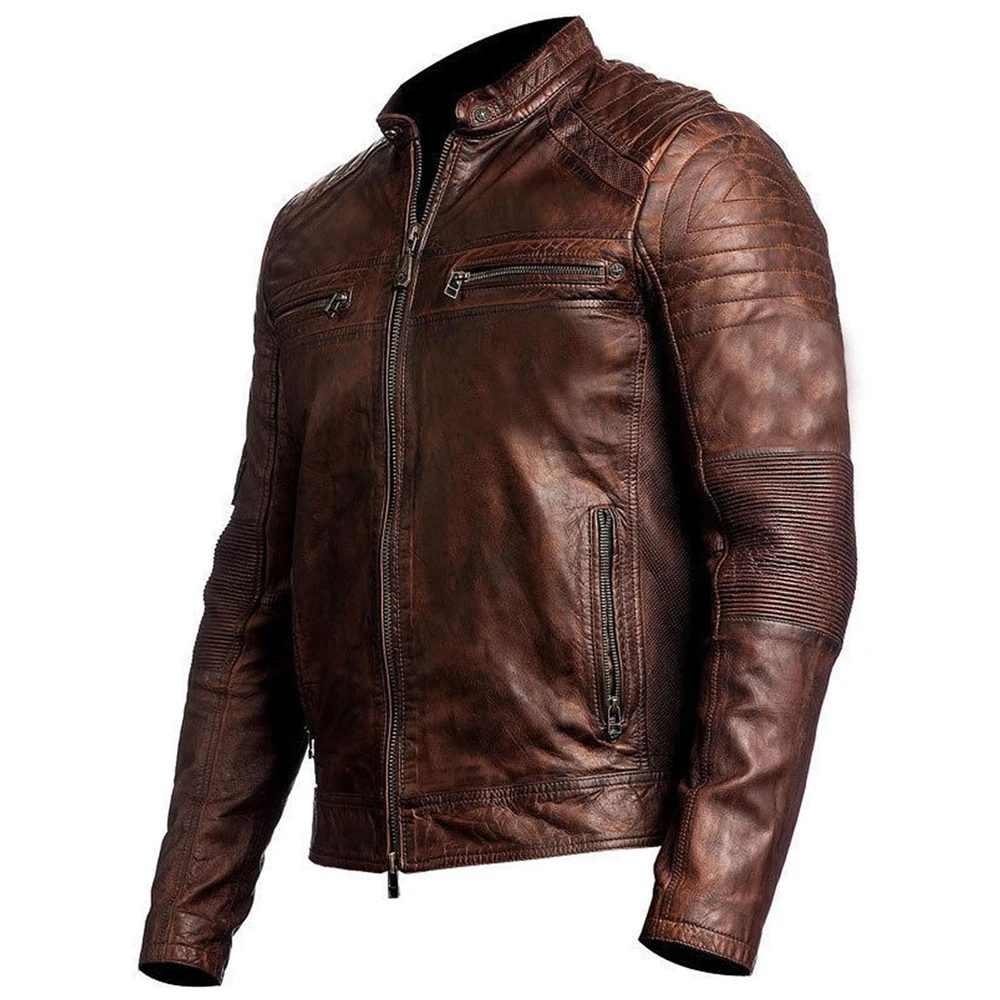 
New Winter Fashion Custom Real Nappa Leather Jacket For Men 