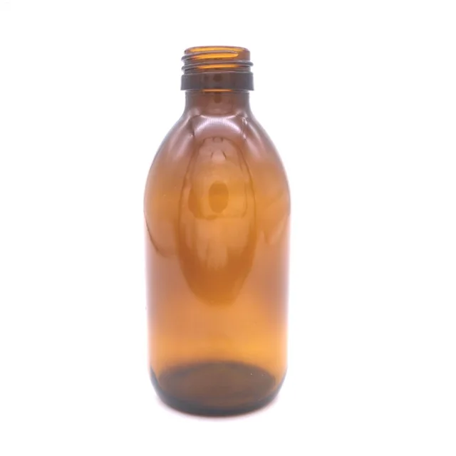200ml amber empty glass bottles syrup bottles with aluminium gold cap