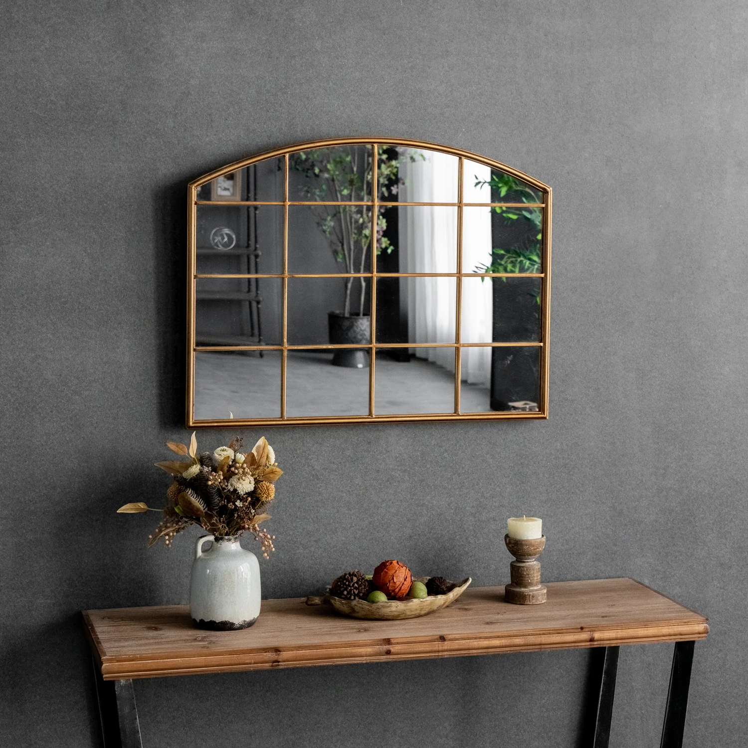YUNFEI Large floor mirror gold gold arch mirror nordic mirror decor