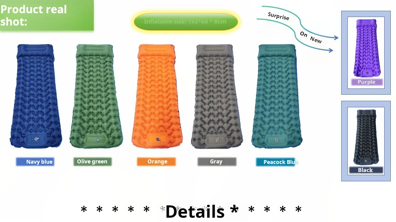 Durable Lightweight Inflatable EVA Camping Sleeping Air Logo Printed Dampproof Air Mattress Hiking Picnic Activities-Wholesale
