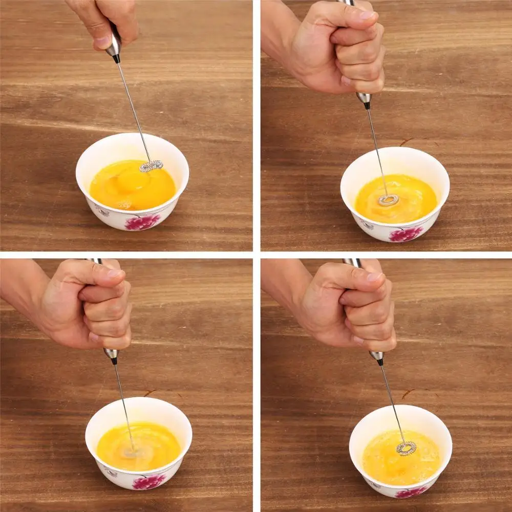 Hot Selling Handheld Automatic Battery Powered Stainless Steel Mini Electric Milk Frother For Coffee