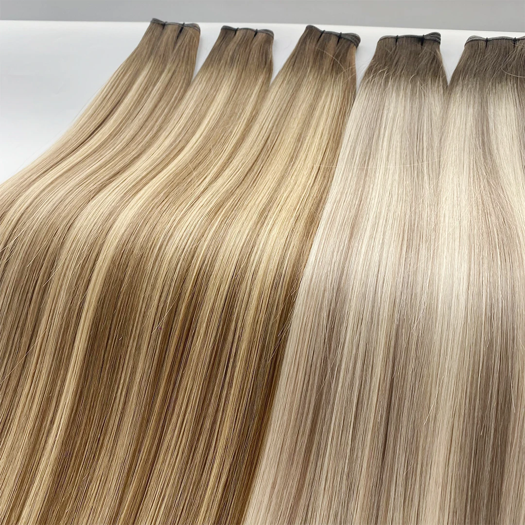 Professional Factory Wholesale Russian Hair Extensions Double Drawn Cuticle Aligned Russian Hair Genius Weft