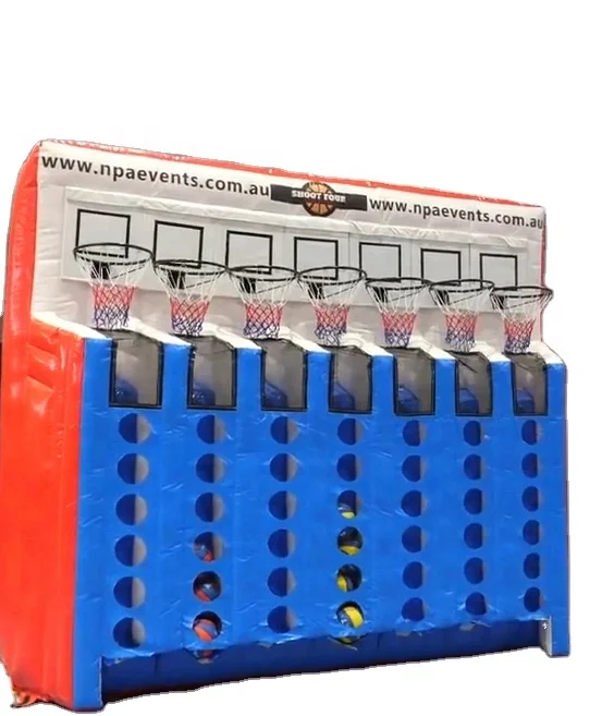 Buy inflatable basketball four in row sport games, inflatable basketball connect 4 game,connect four basketballs in a row
