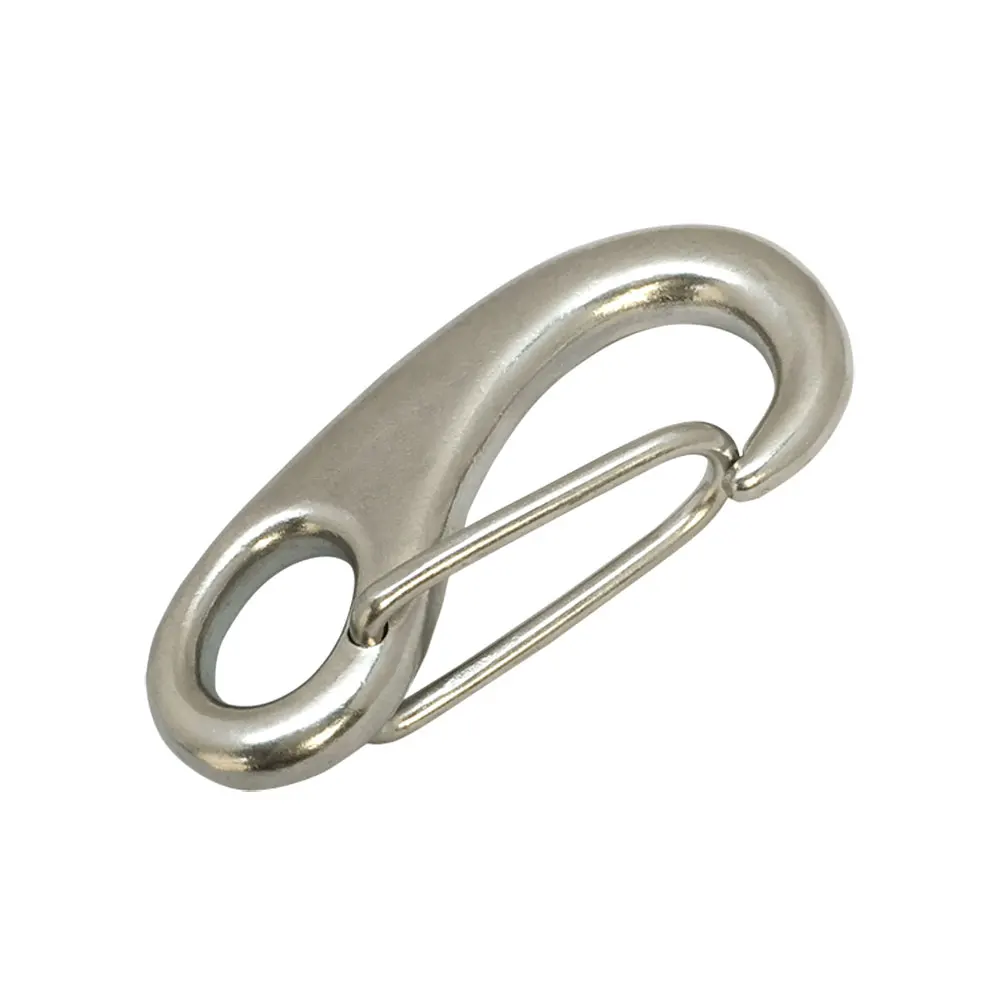 316 Stainless Steel Spring Snap Hooks Clips Silver Multi Use Snap Rope Hook for Keychain Backpack Climbing Hiking Gym