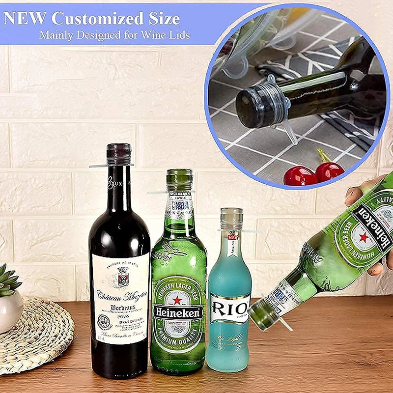 Reusable Wine Bottles Seal Cover Silicone Dustproof Anti-Mosquito Beer Glass Stretch Bottle Lids