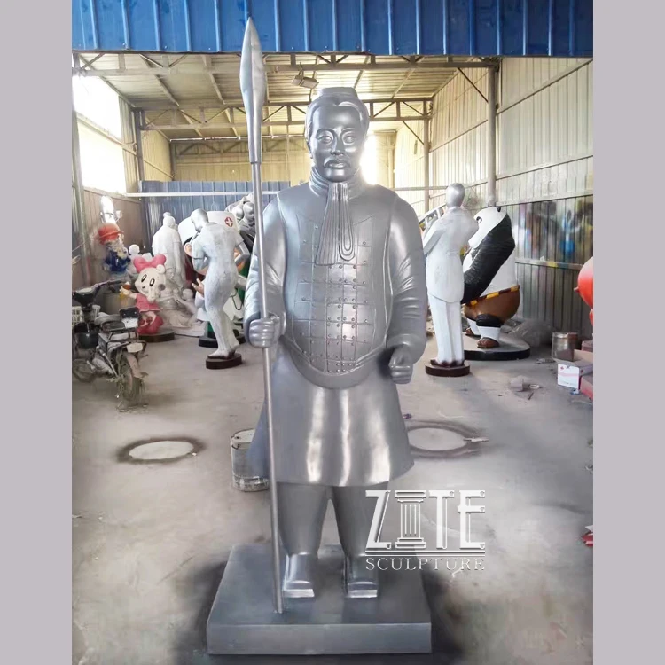 High quality resin soldier statue fiberglass terra-cotta warriors sculpture