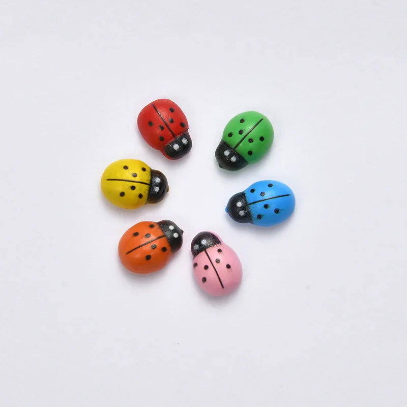 hot sale garden home decoration wall fridge sticker accessories ladybug ladybird wood buttons