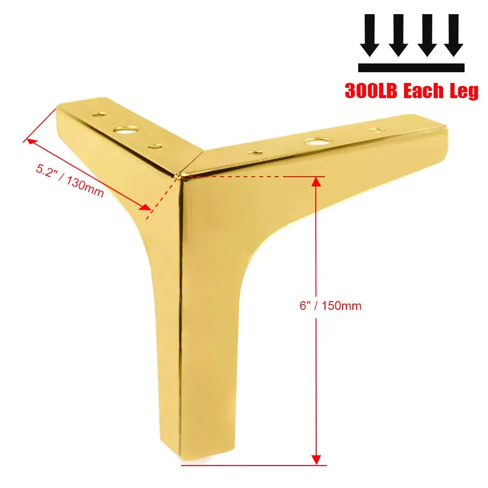 Furniture Legs Modern Luxury Side Bedside Bench TV Stand Feet Steel Gold Metal Bed Cabinet Sofa Furniture Legs For Furniture