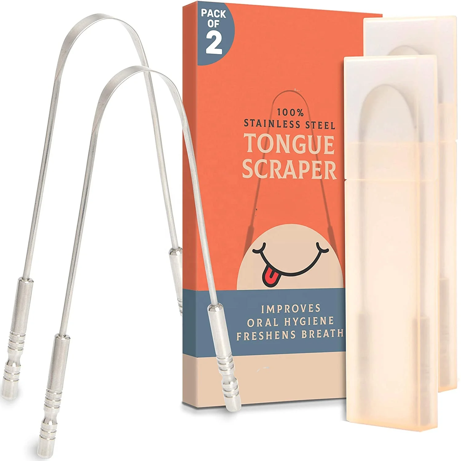 Высококачественный 100% Отличный скребок для языка из нержавеющей стали для ухода за полостью рта