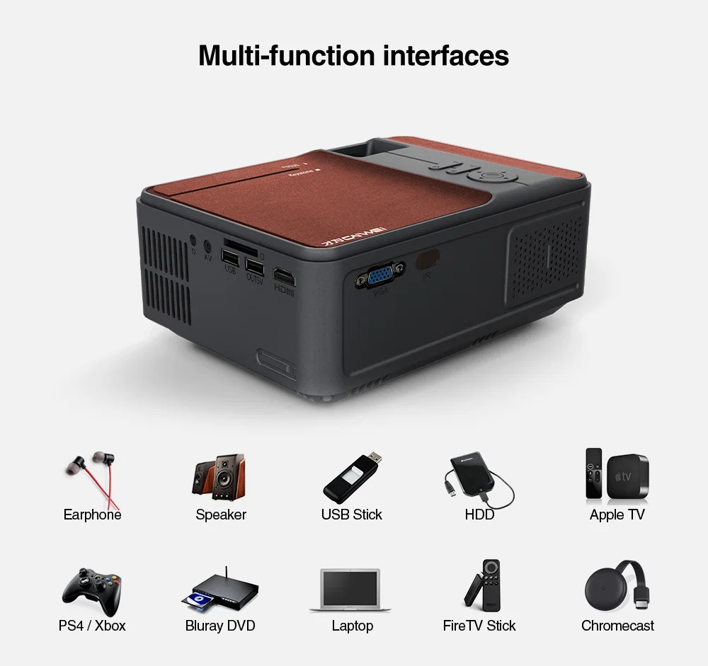 New 4500lumen portable projector phone android mini data show projector wifi mini projector