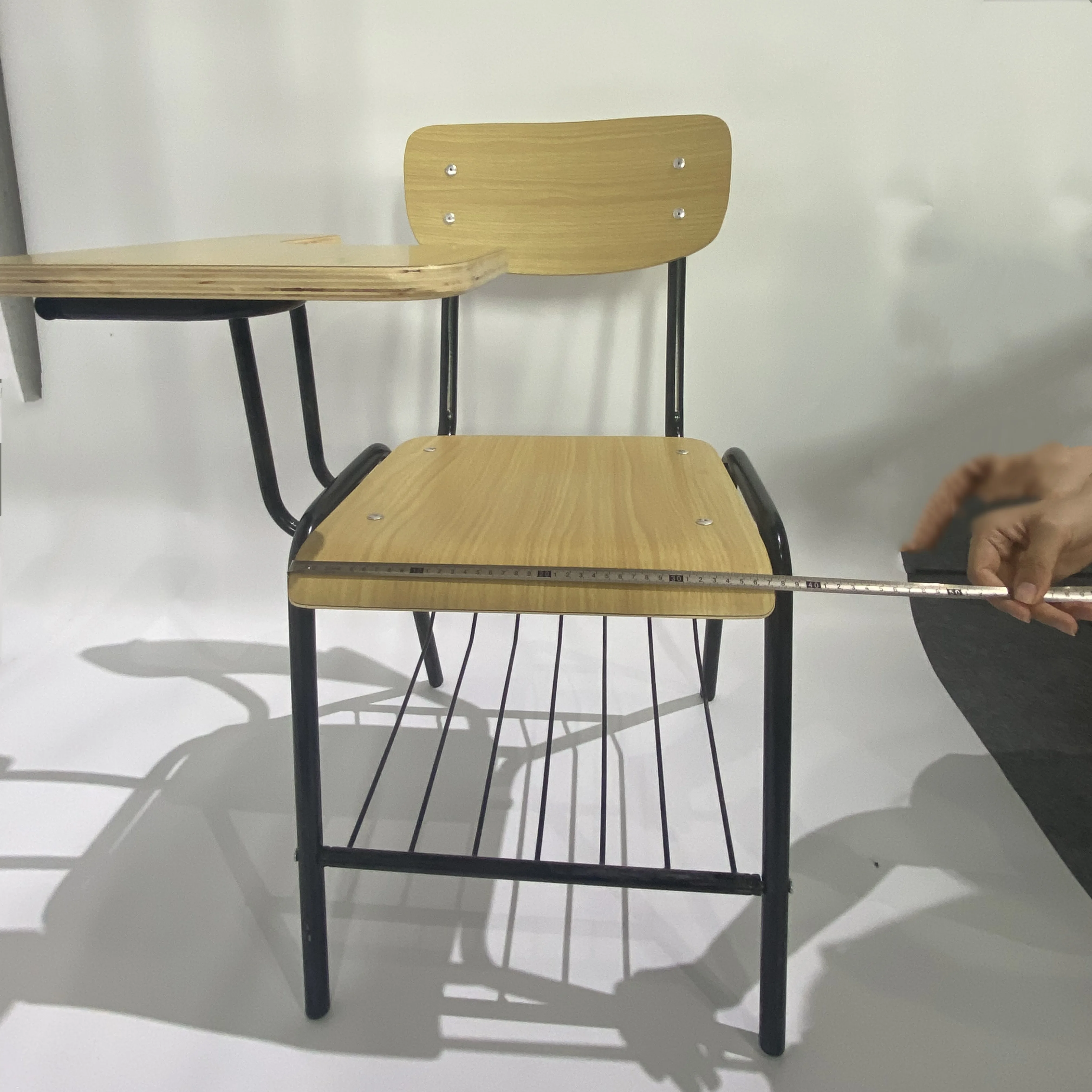 Plywood Writing Pad Chair school furniture student desk and chair Stackable School Chair with Plywood