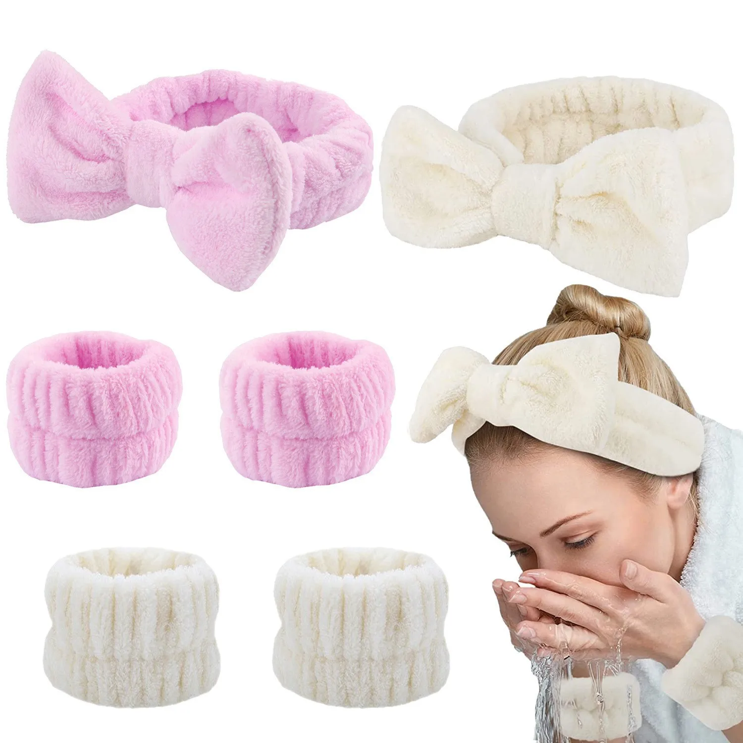 Big Girls Wet Wrist And Elastic Hair Head Bands Bow Skincare Children Hairbands Embroidered Knot Spa Headband Making Kit For Kid