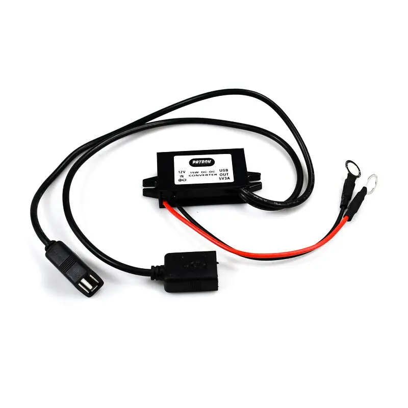 LOW MOQ CUSTOM 12V to 5V DC DC Buck Converter 12 Volt Step Down to 5 Volt USB Car Charger Customized Logo Cable Length Connector