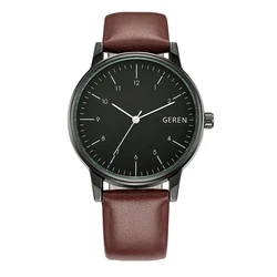 Classic Fashion Japan Quartz Waterproof Wristwatches Luxury Mens Leather Watches