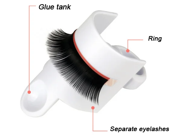 U-shaped lash root splitter for lash eyelash fan separator eyelash glue holder ring