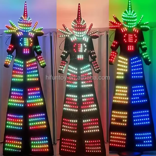 Funtoys MOQ 1 PCS Factory Hot Sales Modern Design Led Robot Costume Robot Led Costume Robot Men Led Costume Party