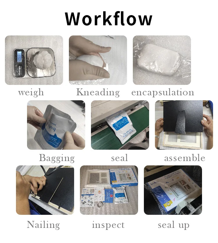 Baby Handprint Footprint Photo Frame for Newborn Baby Nursery Memory Art Kit Frames