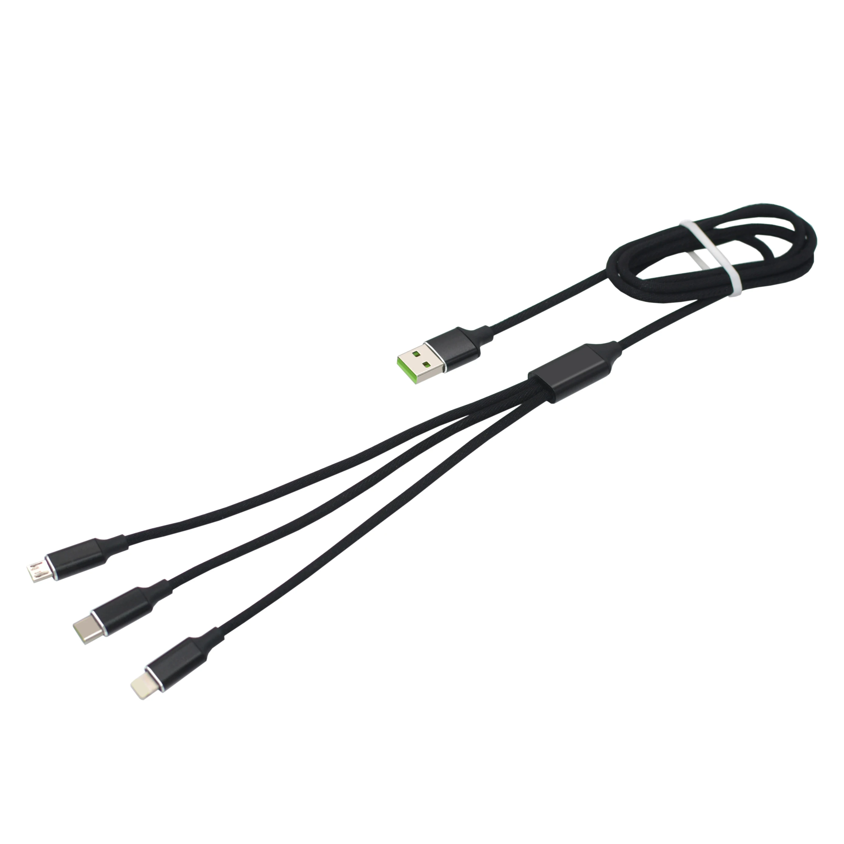 
weave braided hot sale competitive price 2.4A micro 8 pin type c fast charging for iPhone smart phone 3 in 1 usb cable charger 