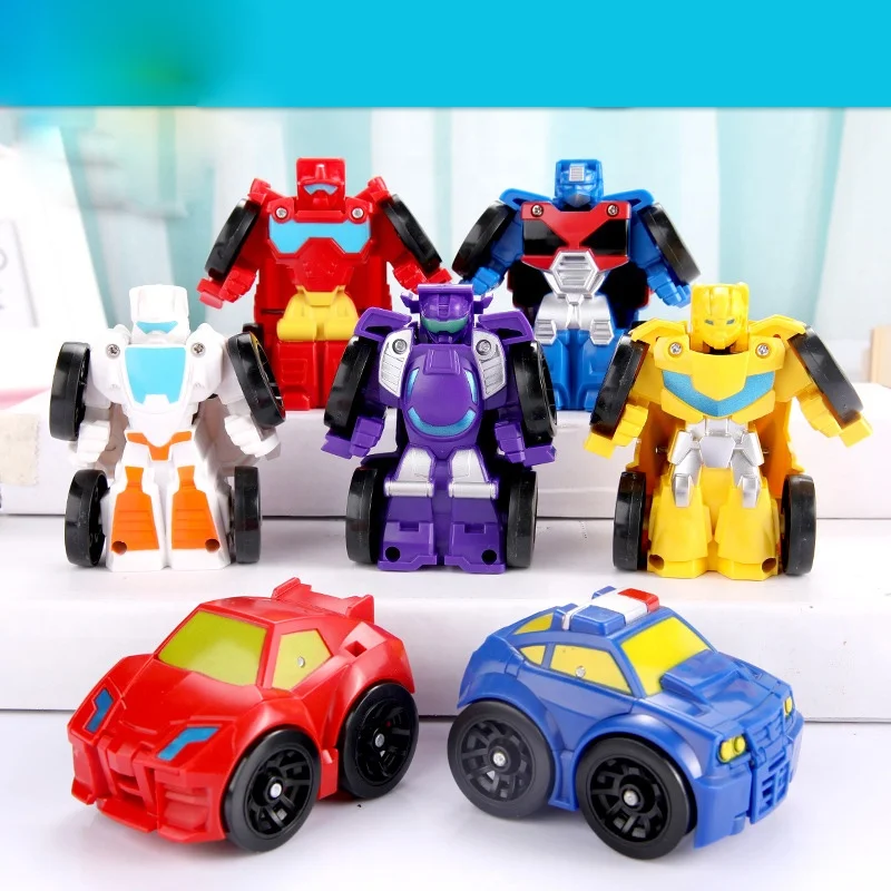 Best Selling Kids Car Transform Robot Toy Wholesale Child Easy Deform China Plastic Deformation Robot Toy Car Factory Supply